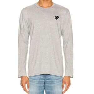 Comme des Garcons PLAY Tee Shirt Men Large Grey Long Sleeve GARÇONS